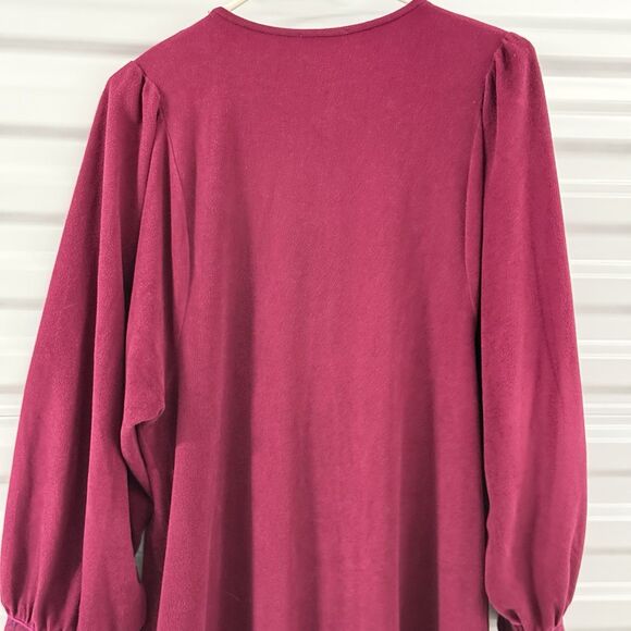 Vintage Vanity Fair Nightgown Women Medium Maroon Soft Comfort Barrel Sleeve - Picture 8 of 13